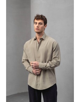 Oversize  Keten Görünümlü Gömlek