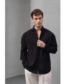 Oversize  Keten Görünümlü Gömlek