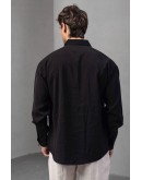 Oversize  Keten Görünümlü Gömlek