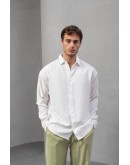 Oversize  Keten Görünümlü Gömlek