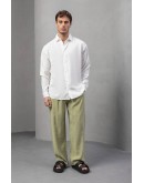 Oversize  Keten Görünümlü Gömlek