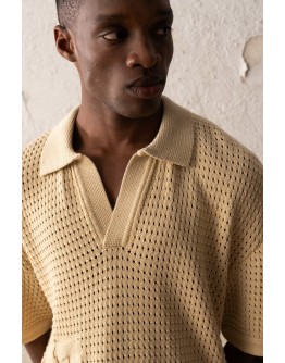 DOKULU POLO YAKA TRİKO T-SHİRT 