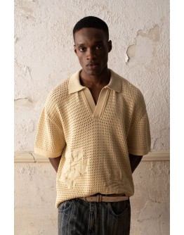DOKULU POLO YAKA TRİKO T-SHİRT 