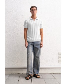 DOKULU POLO YAKA TRİKO T-SHİRT 