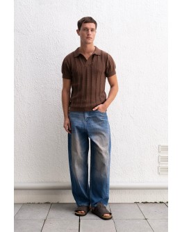 DOKULU POLO YAKA TRİKO T-SHİRT 