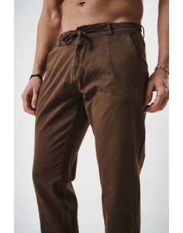  Mercan Koleksiyon Erkek Rahat Kalıp Keten Pantolon
