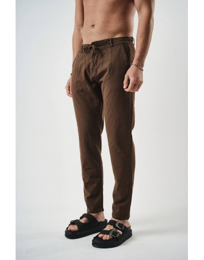  Mercan Koleksiyon Erkek Rahat Kalıp Keten Pantolon