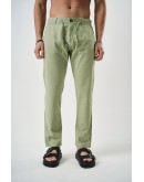  Mercan Koleksiyon Erkek Rahat Kalıp Keten Pantolon