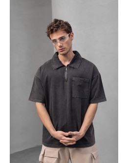 Oversize Yarım Fermuarlı T-Shirt