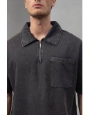 Oversize Yarım Fermuarlı T-Shirt