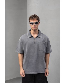 Oversize Yarım Fermuarlı T-Shirt